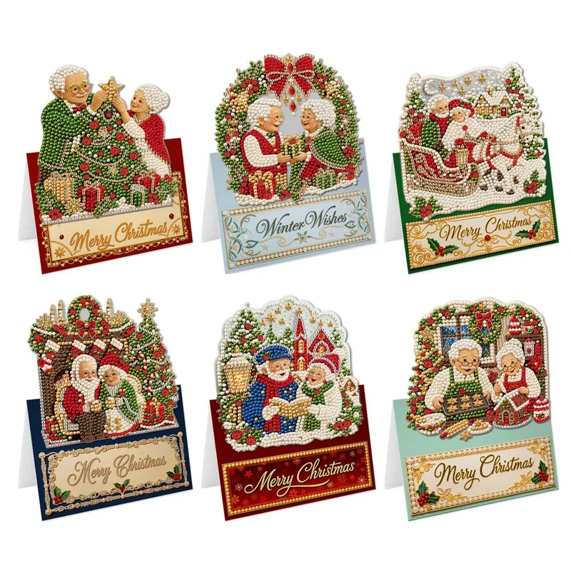 Perlen Diamond Painting Weihnachtskarten - Weihnachtspaar Set
