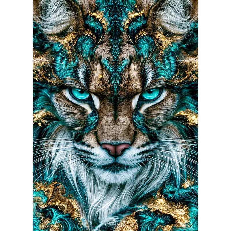 5D Diamond Painting – Türkiser Blick der Wildnis