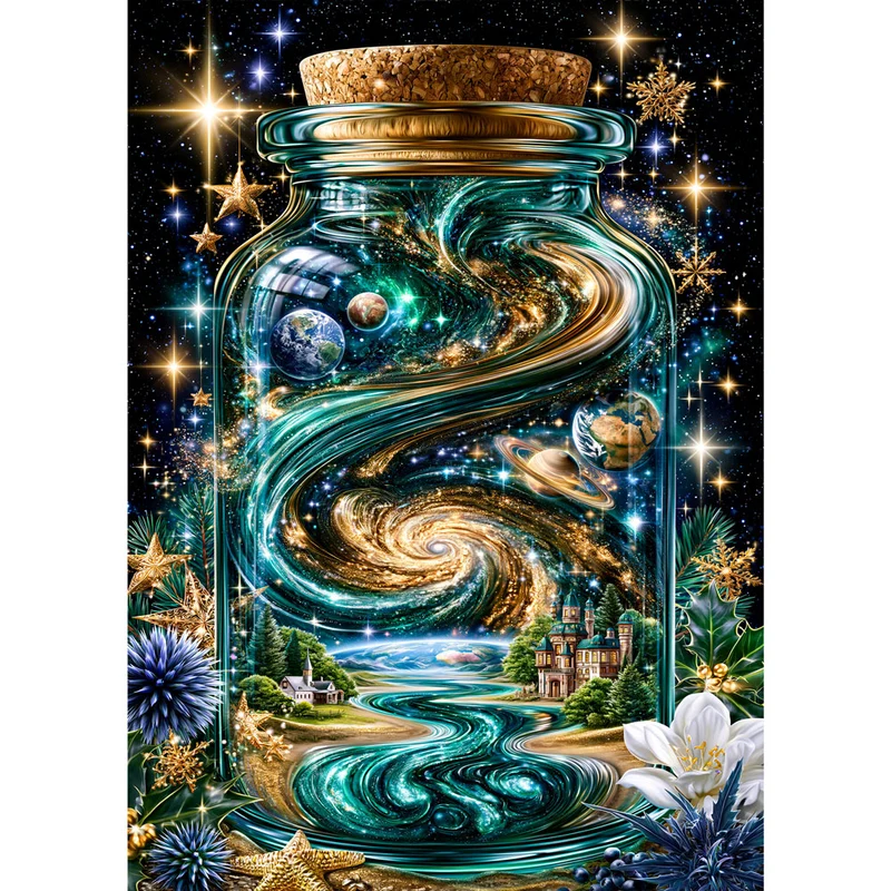 5D Diamond Painting – Kosmos im Glas der Ewigkeit