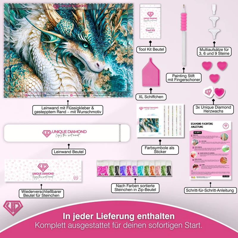 5D Diamond Painting – Elyndra die Smaragddrachin