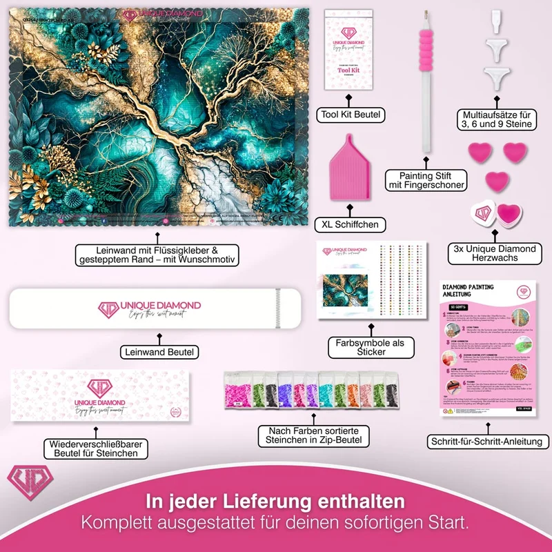 5D Diamond Painting – Smaragdadern der Natur