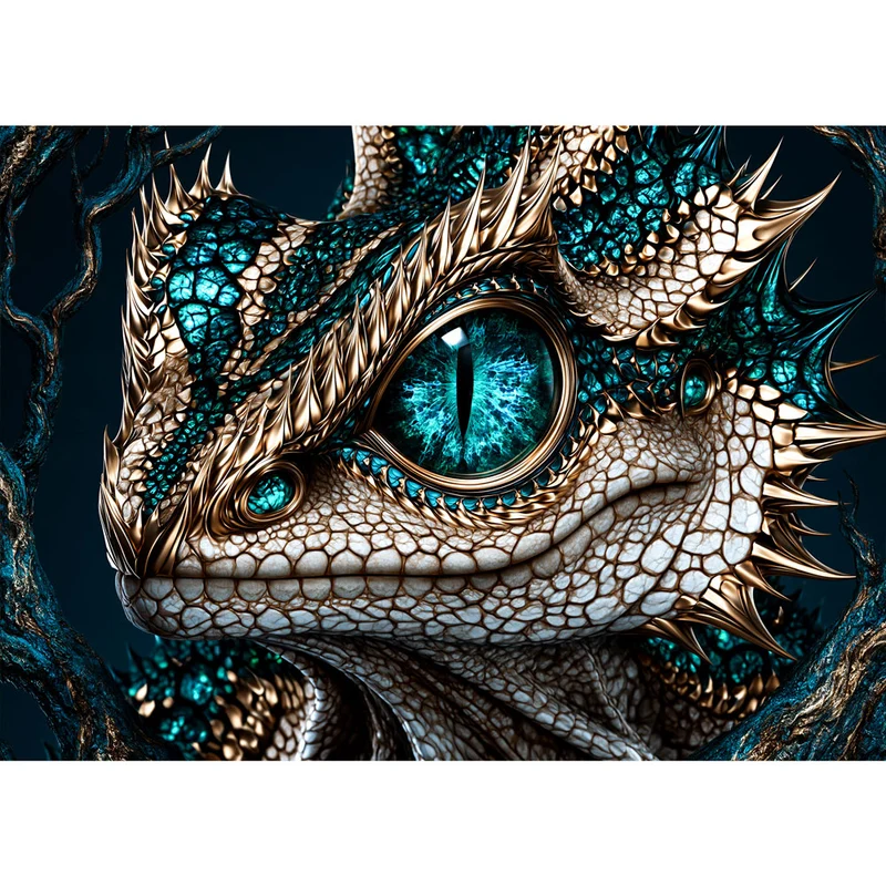 5D Diamond Painting – Azurion der Smaragddrache