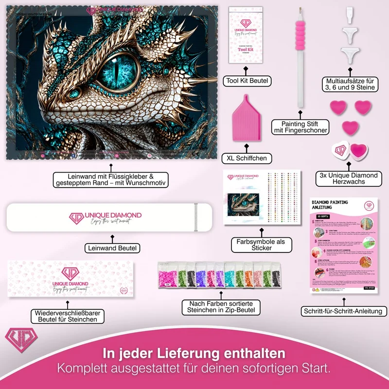 5D Diamond Painting – Azurion der Smaragddrache