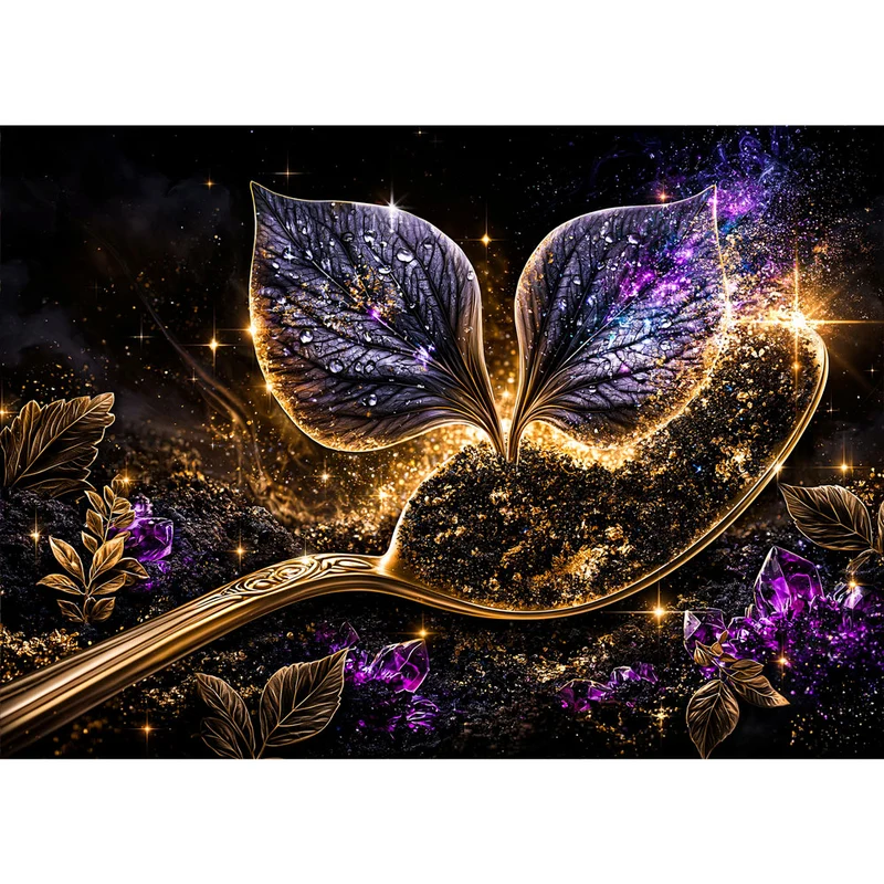 5D Diamond Painting – Blätter des Sternenlichts