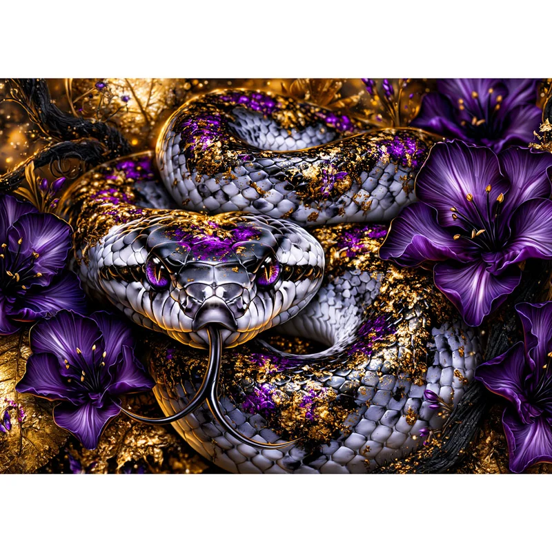 5D Diamond Painting – Schlange der Violetten Versuchung
