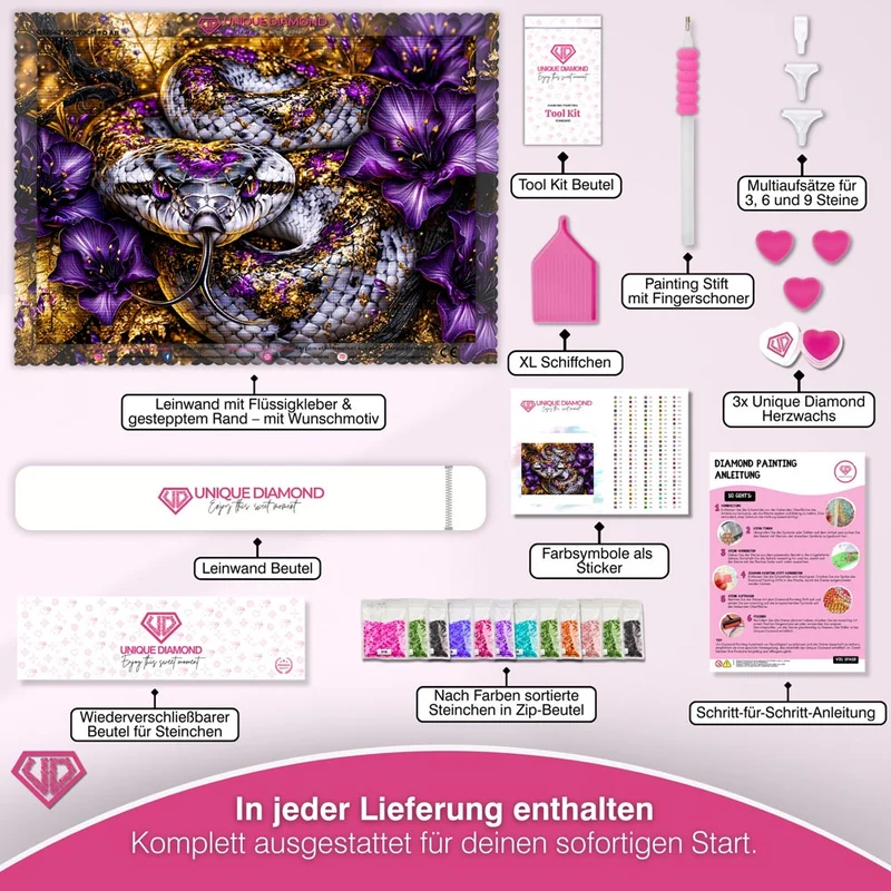 5D Diamond Painting – Schlange der Violetten Versuchung