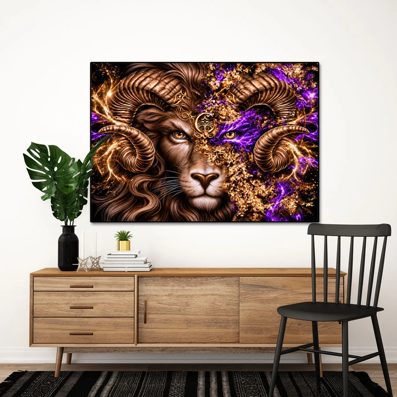 5D Diamond Painting – Löwe der Violetten Urkraft