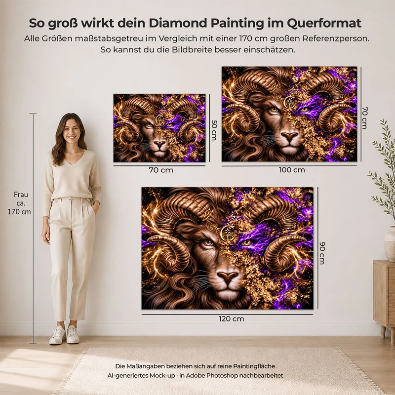 5D Diamond Painting – Löwe der Violetten Urkraft