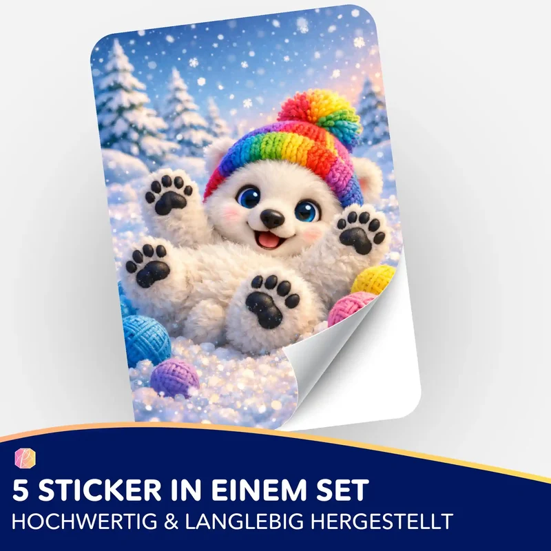 Aufkleber 5er-Set - Winterfreude