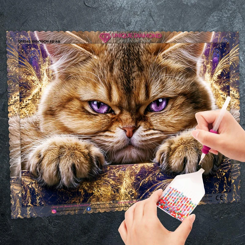 5D Diamond Painting – Samtpfote Aurelio mit Amethystblick