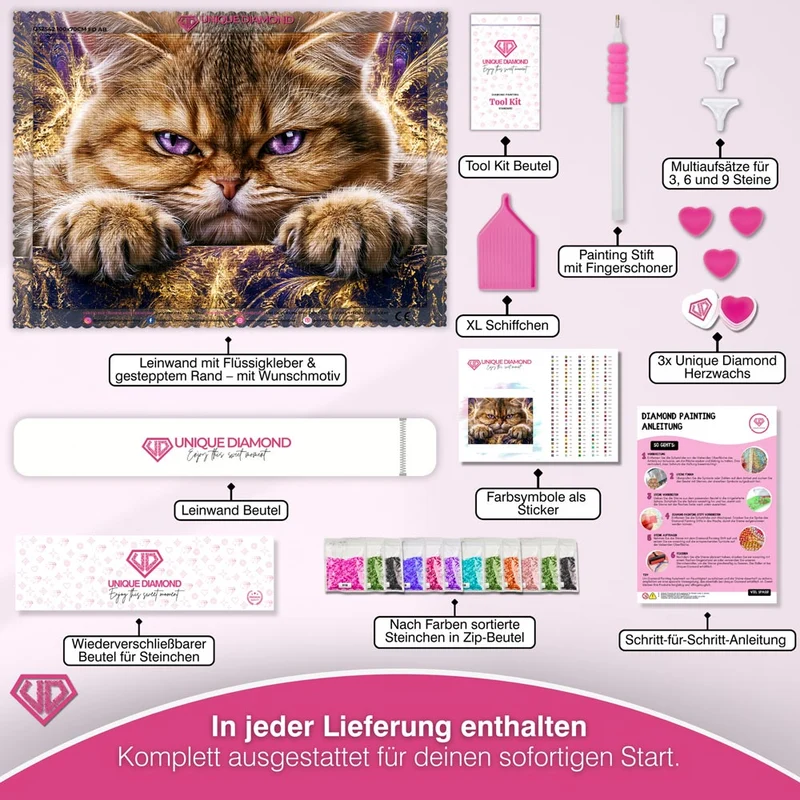 5D Diamond Painting – Samtpfote Aurelio mit Amethystblick
