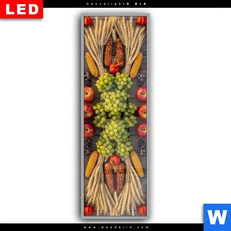 Leuchtbild Acrylglas Canvalight® DIA | Herbsternte Symmetrie in Bunt | Schmal