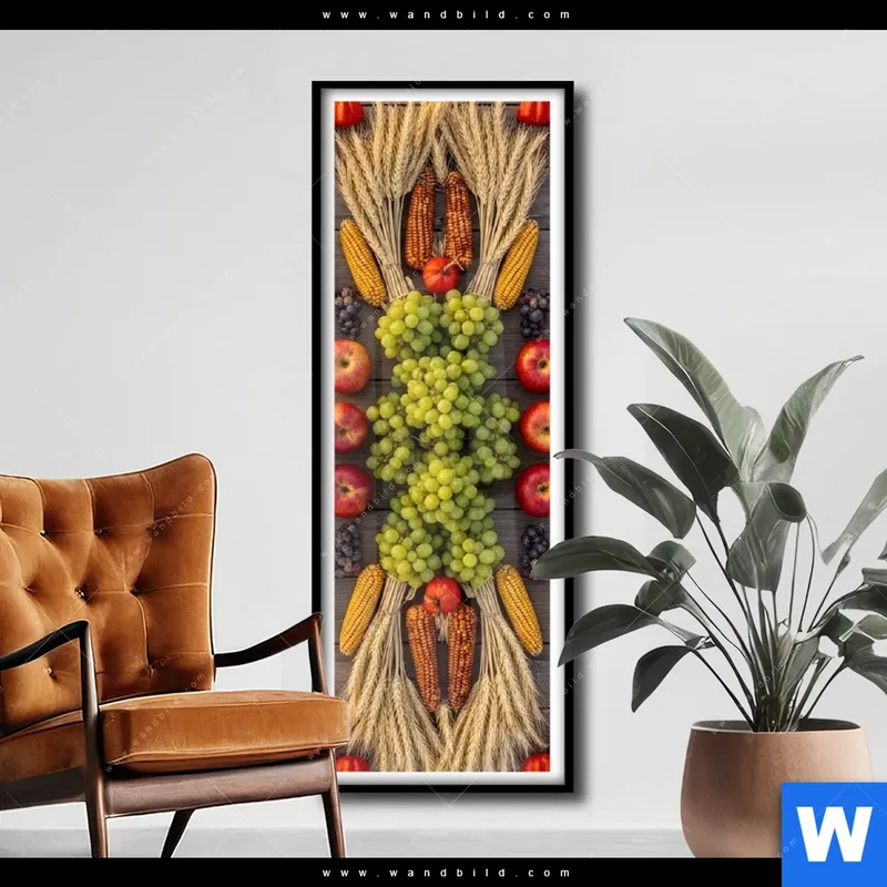 Poster | Herbsternte Symmetrie in Bunt | Schmal