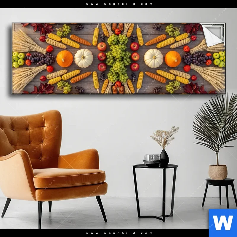 Spannbild | Herbsternte Symmetrie in Bunt | Panorama