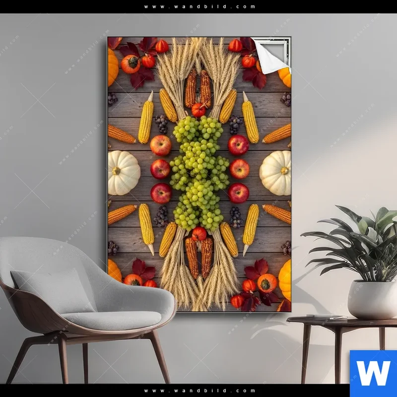 Spannbild | Herbsternte Symmetrie in Bunt | Hochformat