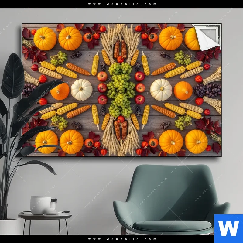 Spannbild | Herbsternte Symmetrie in Bunt | Querformat