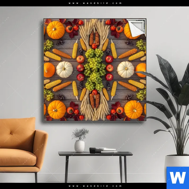 Spannbild | Herbsternte Symmetrie in Bunt | Quadrat