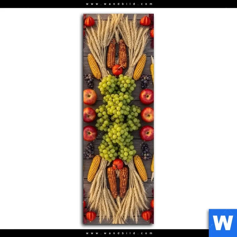 Acrylglasbild | Herbsternte Symmetrie in Bunt | Schmal