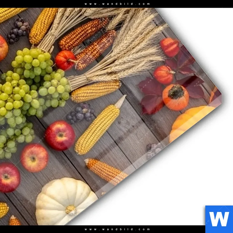 Acrylglasbild | Herbsternte Symmetrie in Bunt | Hochformat