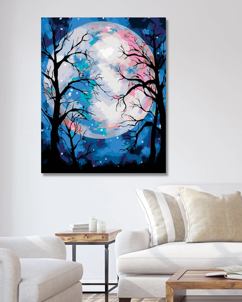 Diamond painting - FARBIGER MOND