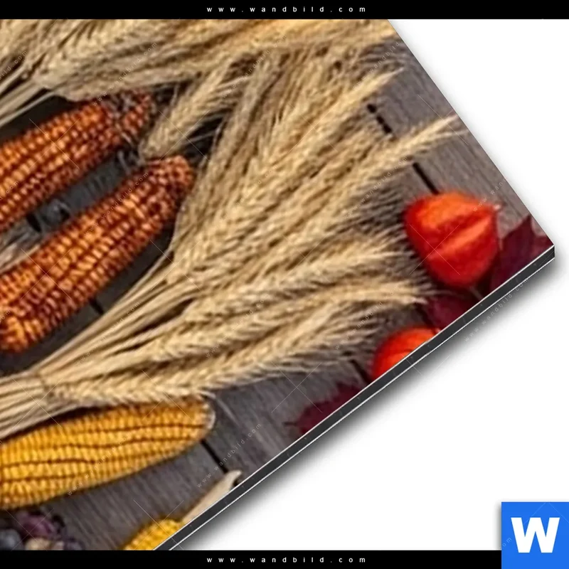 Alu-Dibond Bild | Herbsternte Symmetrie in Bunt | Schmal