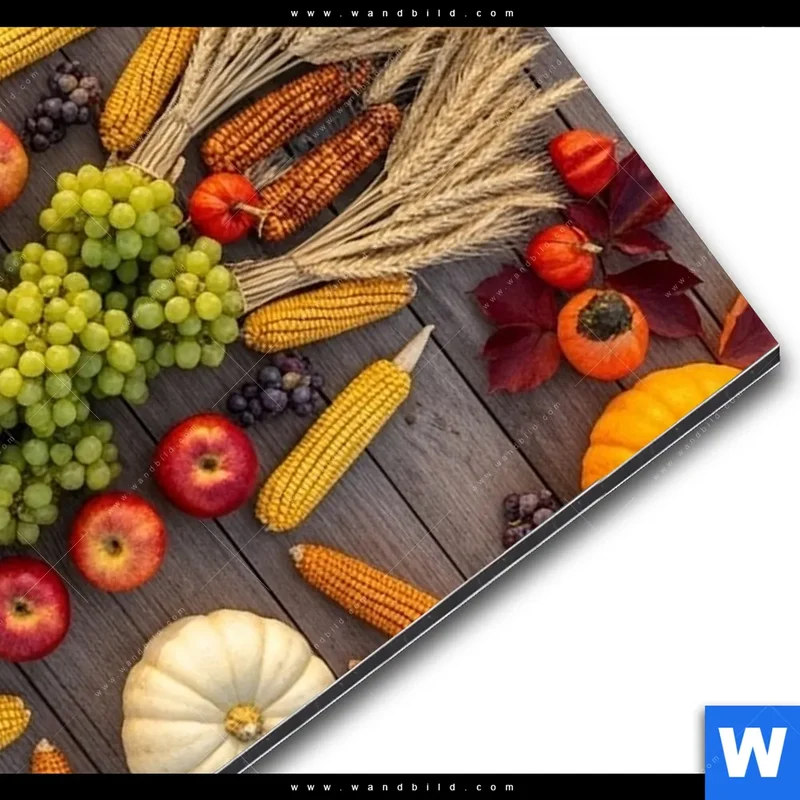 Alu-Dibond Bild | Herbsternte Symmetrie in Bunt | Hochformat