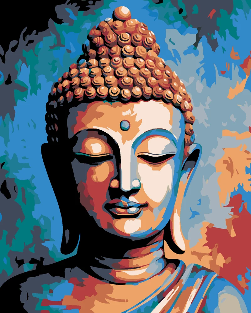 Diamond painting - FARBIGER BUDDHA