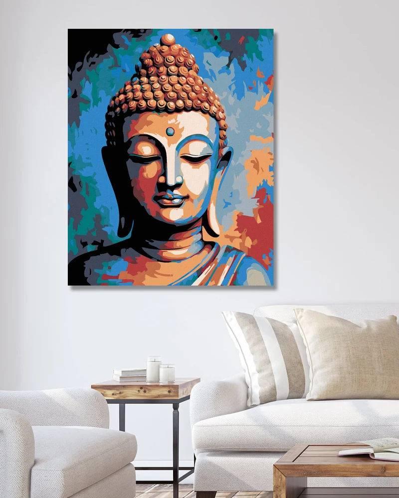 Diamond painting - FARBIGER BUDDHA