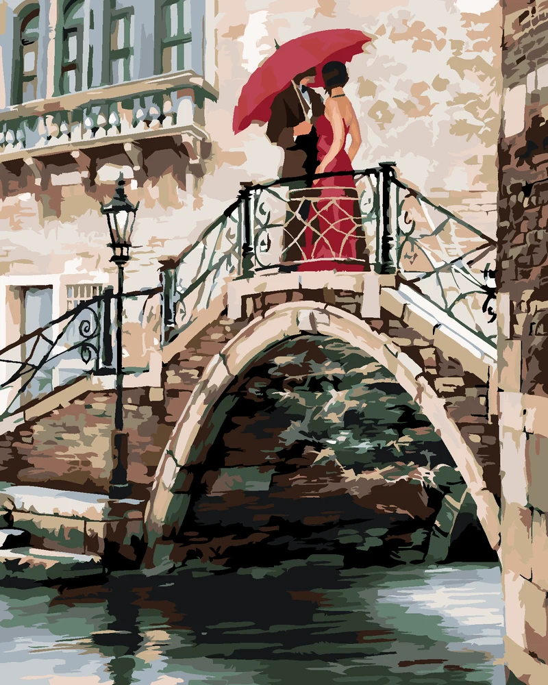 Diamond painting - EIN PAAR AUF DER BRÜCKE IN VENEDIG (RICHARD MACNEIL)