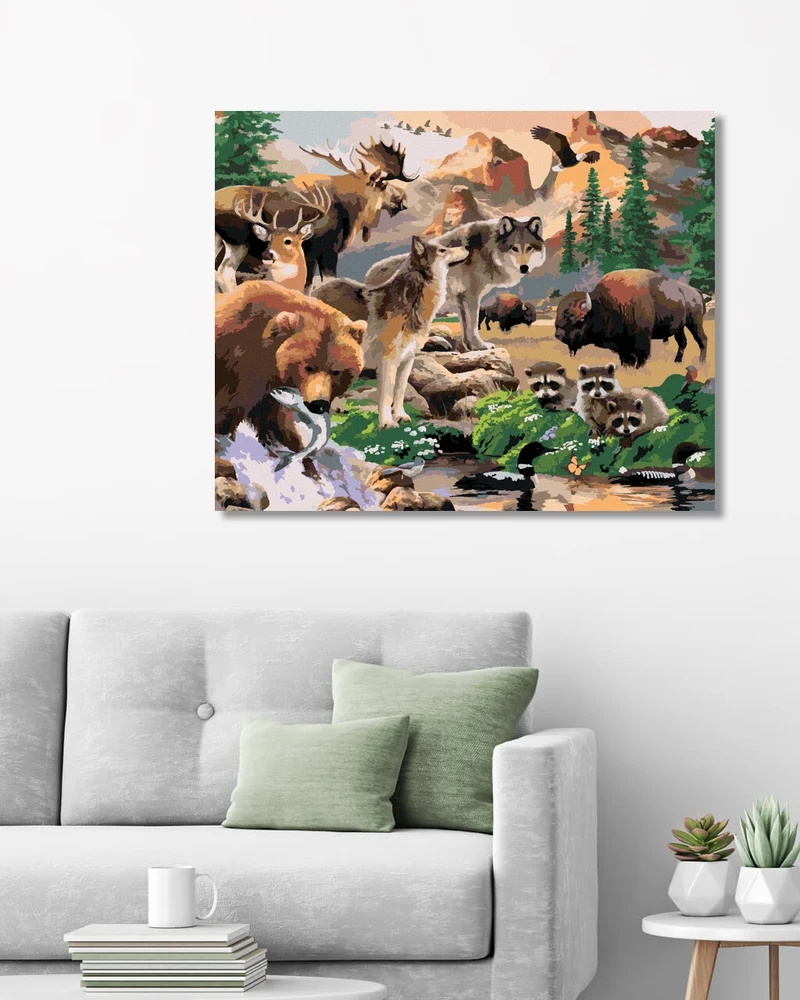 Diamond painting - WILDE TIERE IM TAL (HOWARD ROBINSON)