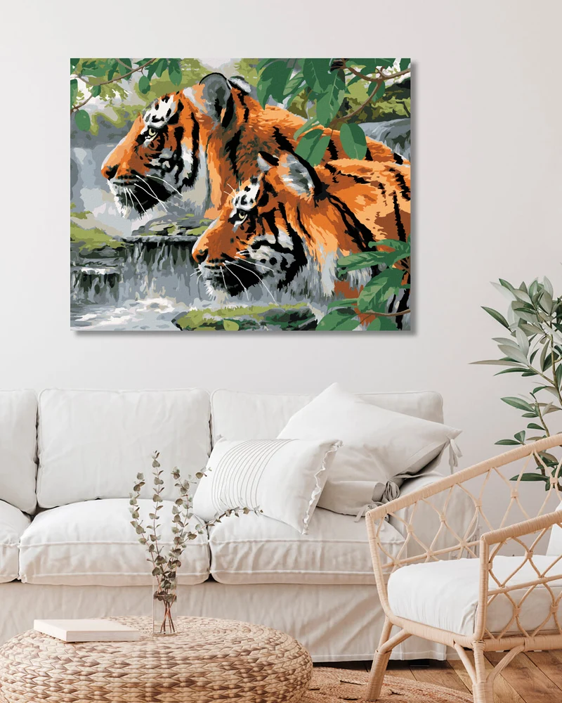 Diamond painting - SUCHENDE TIGER AM FLUSS (HOWARD ROBINSON)