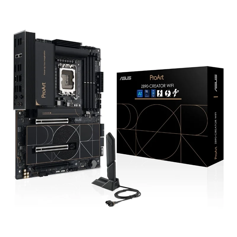 Asus PROART Z890-CREATOR WIFI, Intel Z890, 1851, ATX, 4 DDR5, HDMI, 2 TB5, Wi-Fi 7, 10G & 2.5G LAN, 5x M.2, Creator Hub