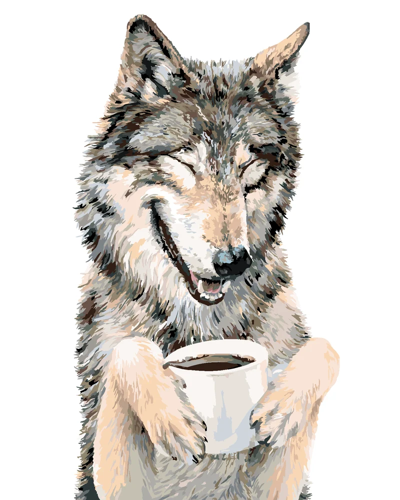 Diamond painting - WOLF UND KAFFEE (HOLLY SIMENTAL)