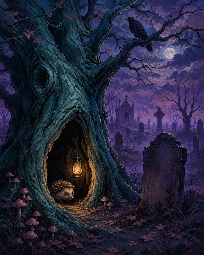 Malen nach Zahlen – Der hohle Baum am Friedhof