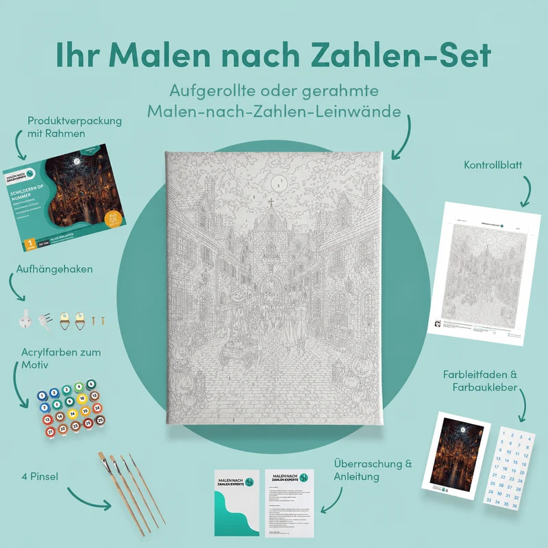 Malen nach Zahlen – Geisternacht im alten Dorf