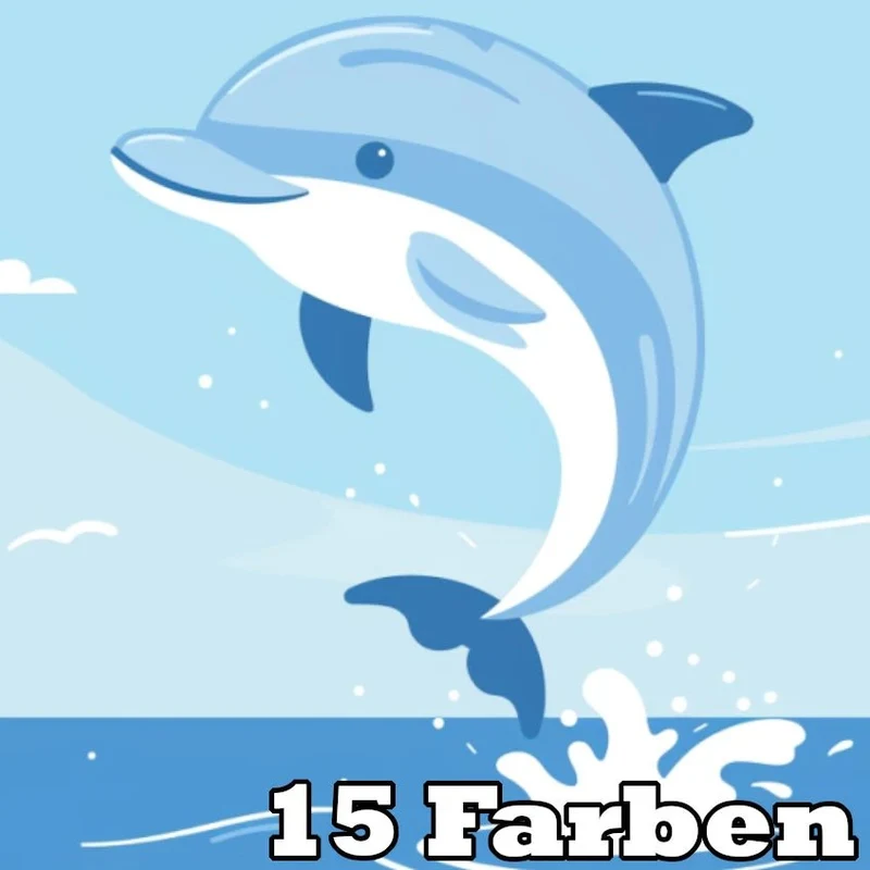 Springender Delphin Kindermotiv - 5D DIY Diamond Painting