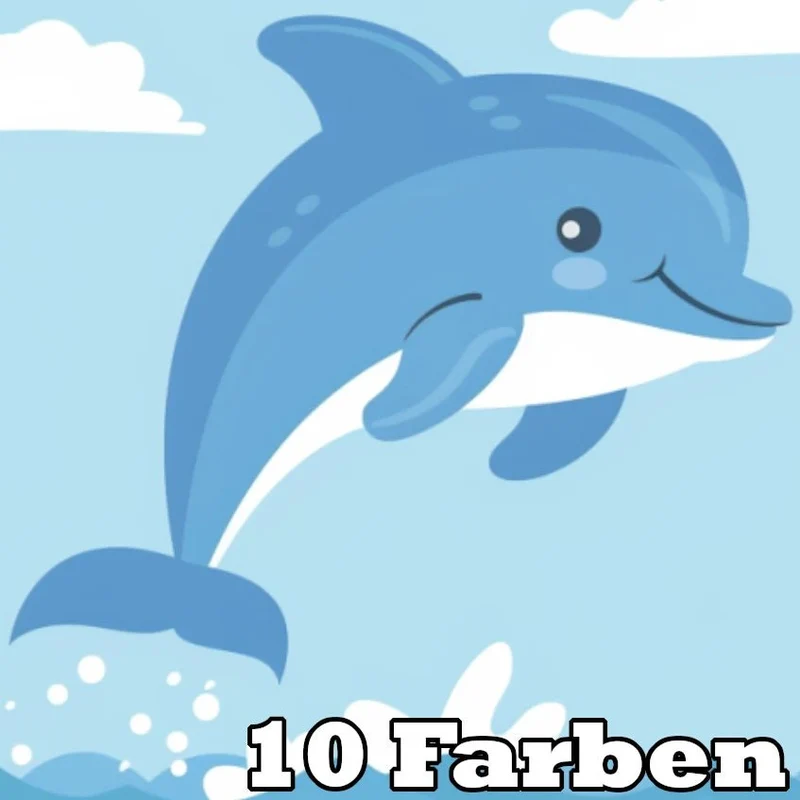Lustiger Delphin Kindermotiv - 5D DIY Diamond Painting