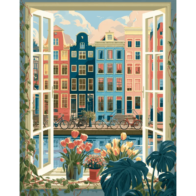 Fenster nach Amsterdam
