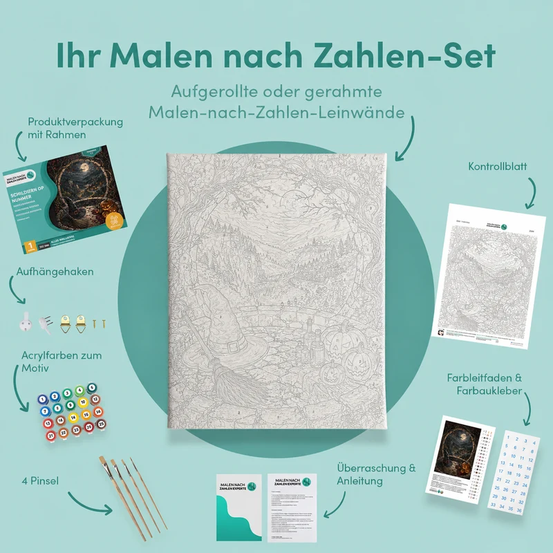 Malen nach Zahlen – Verhextes Tal bei Nacht
