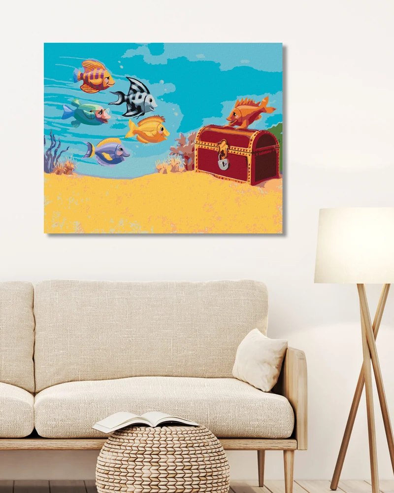 Diamond painting - FISCHE AUF DER SCHATZJAGT (SUE ELLEN BROWN)
