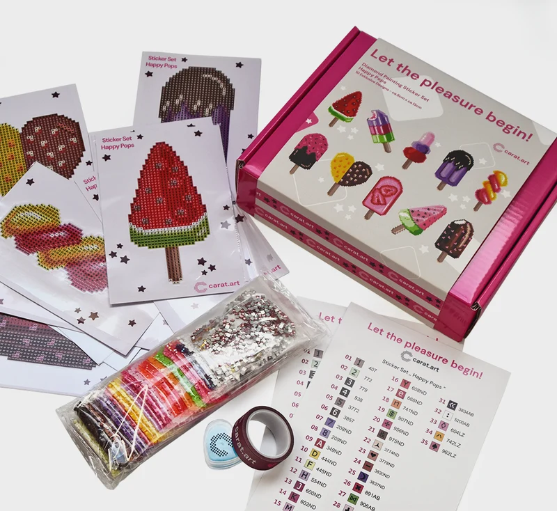 Diamond Painting - Carat Art Design - Sticker Set Happy Pops
