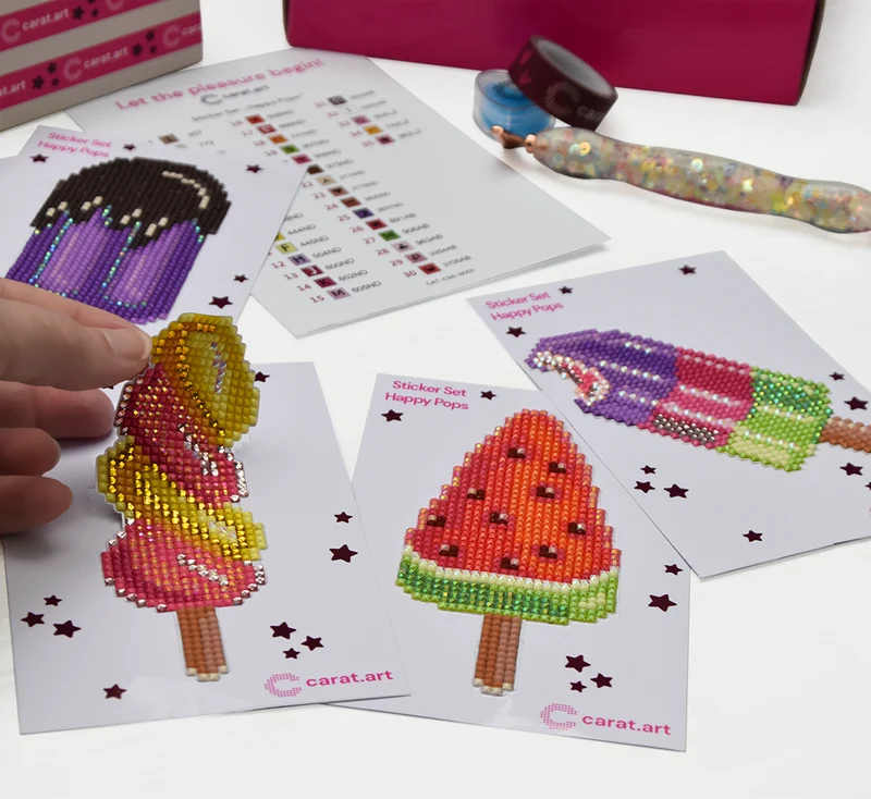 Diamond Painting - Carat Art Design - Sticker Set Happy Pops