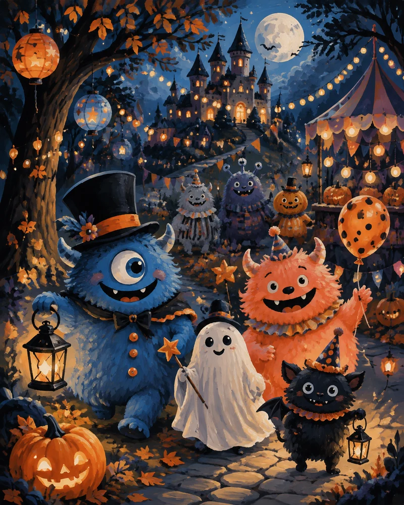 Malen nach Zahlen – Karneval der freundlichen Monster