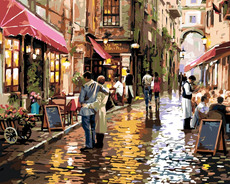 Diamond painting - PÄRCHEN IN EINEM CAFE (RICHARD MACNEIL)