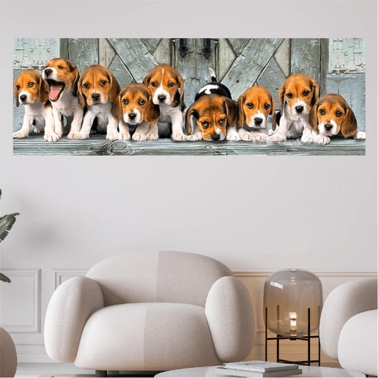 9 kleine Beagle - 5D DIY Diamond Painting