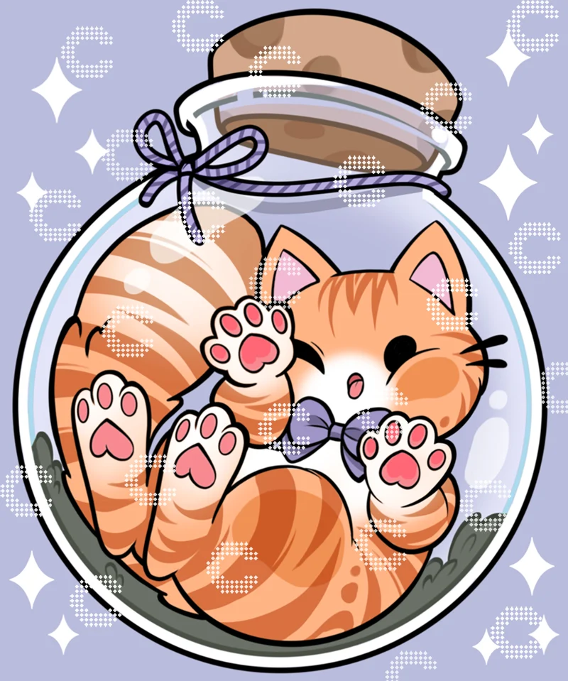 Diamond Painting - Mahou.Shoujo - Cat in a Jar