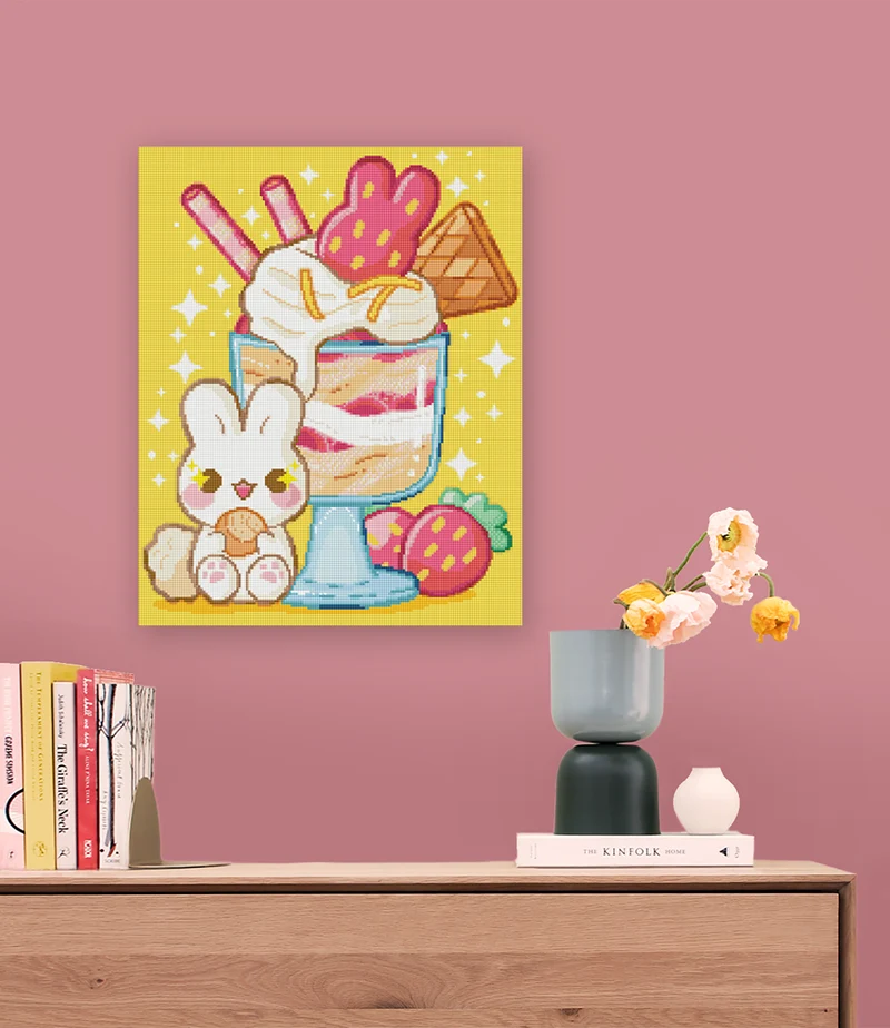 Diamond Painting - Milk Bread Studio - Bunny's Strawberry Sundae