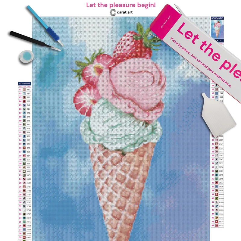Diamond Painting - rini @colorclue - Berry Bliss Ice Cream