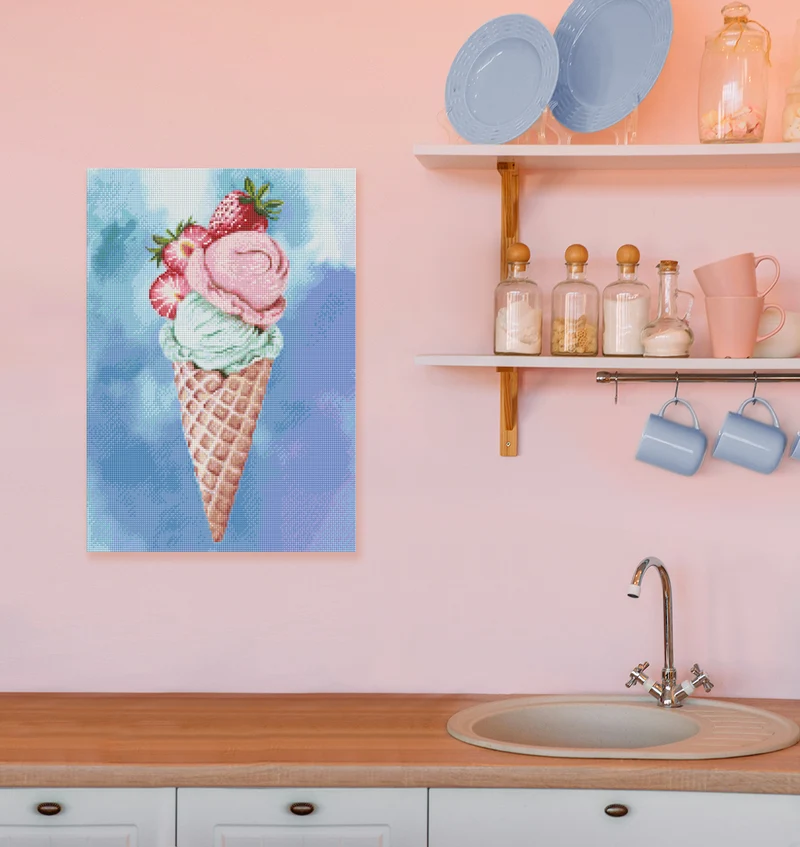 Diamond Painting - rini @colorclue - Berry Bliss Ice Cream