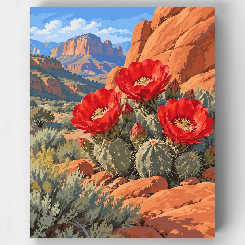 Claret Cup Bloom - Paint by Numbers Kit